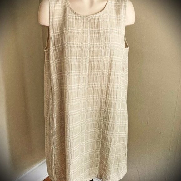 Eileen Fisher Dresses & Skirts - EILEEN FISHER minimalist organic cotton + organic linen dress w/pockets SzM  EUC